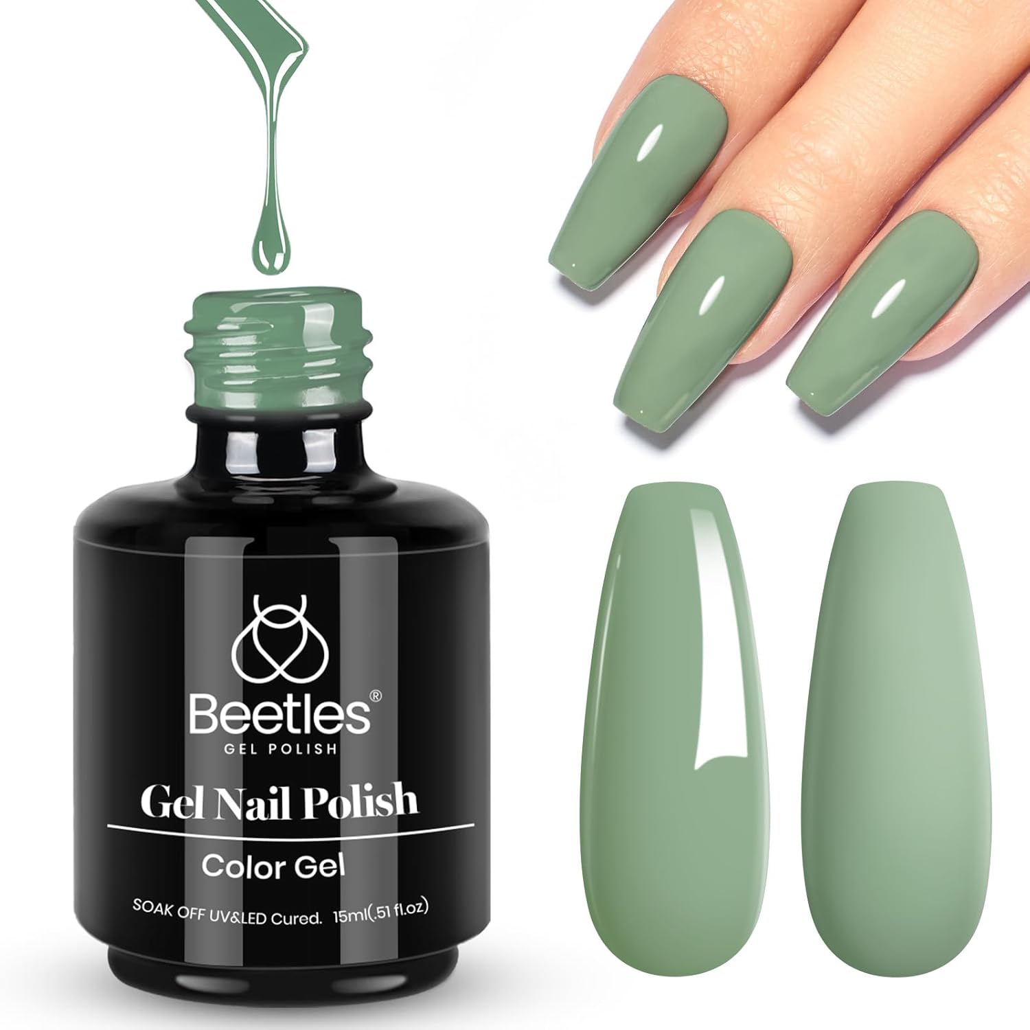 Esmalte Gel Beetles Eucalipto Verde